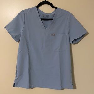 Figs Catarina Scrub Top - Dusty Blue